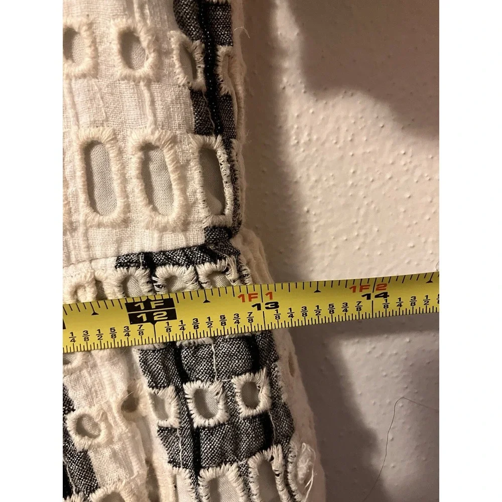 Anthropologie Romper Eyelet Ruffle Shorts White Black US Boho Feminine Vacation - Picture 7 of 10